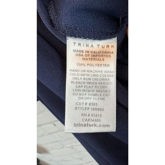 TRINA TURK blue wrap top belted short sleeve romper jumpsuit size 2 NWOT - Picture 10 of 10